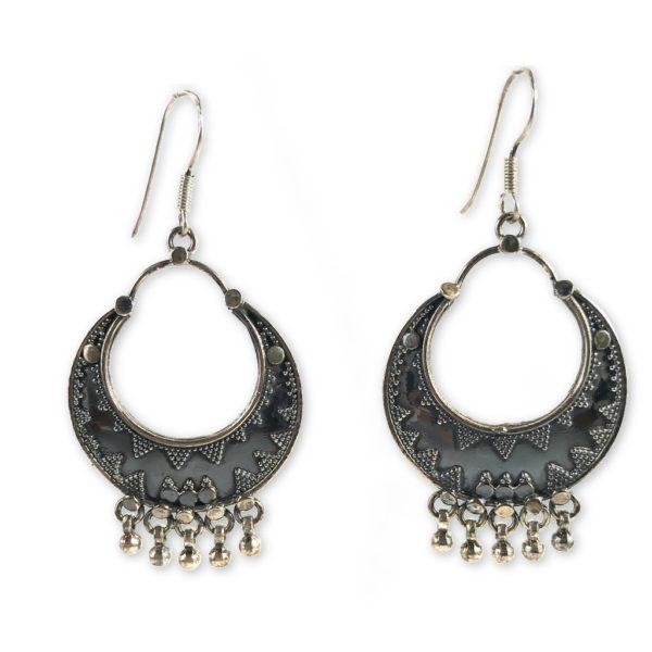 Ethnic Rava Work Sterling Silver Bali Earrings Buy Online