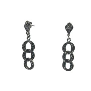mercasite loops silver earrings