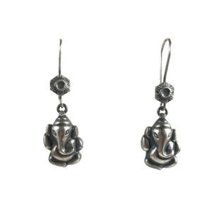 ganesh sterling silver earrings from religious silver jewellery, , lord ganesha is for good luck
