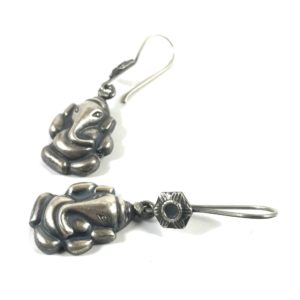 ganesh sterling silver good luck earrings
