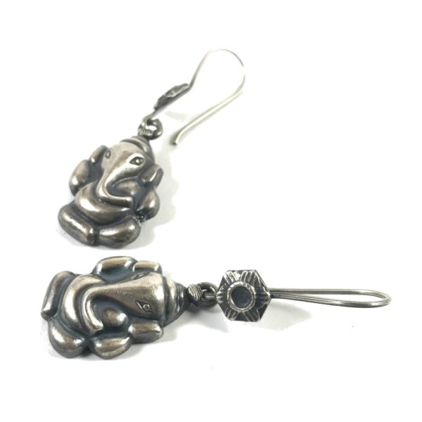 ganesh sterling silver good luck earrings
