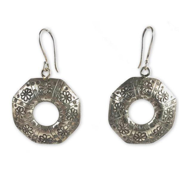 Tribal Motif Sterling Silver Earrings | Buy Online