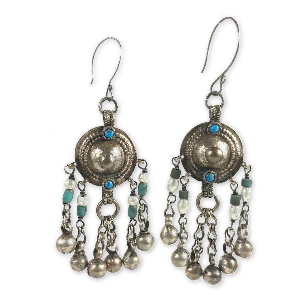 Vintage Tribal Central-asian Silver Earrings | Buy Online