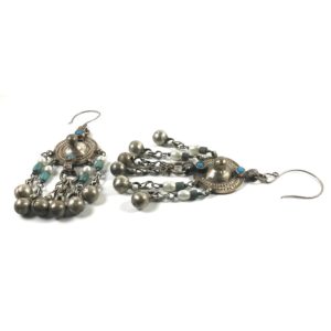 tribal turquoise silver earrings