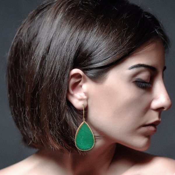 Carved Green Onyx Earrings - Image 3