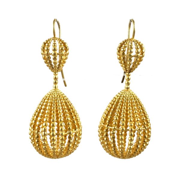 sterling silver earrings from designer silver jewellery, cage design