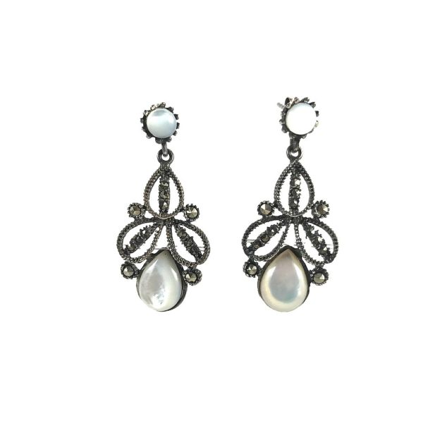 mercasite elegant sterling silver earrings