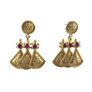 ganesh-lakshmi south-indian silver earrings from religious gold plated silver jewellery