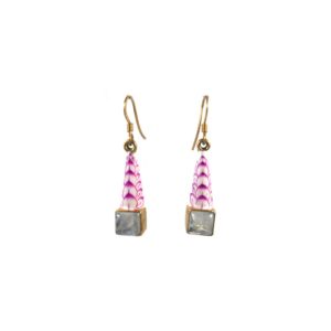 benaras enamel rainbow pink sterling silver earrings from gold plated designer silver jewellery