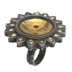vintage silver sunflower ring