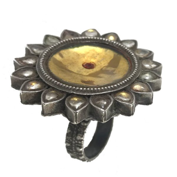 vintage silver sunflower ring