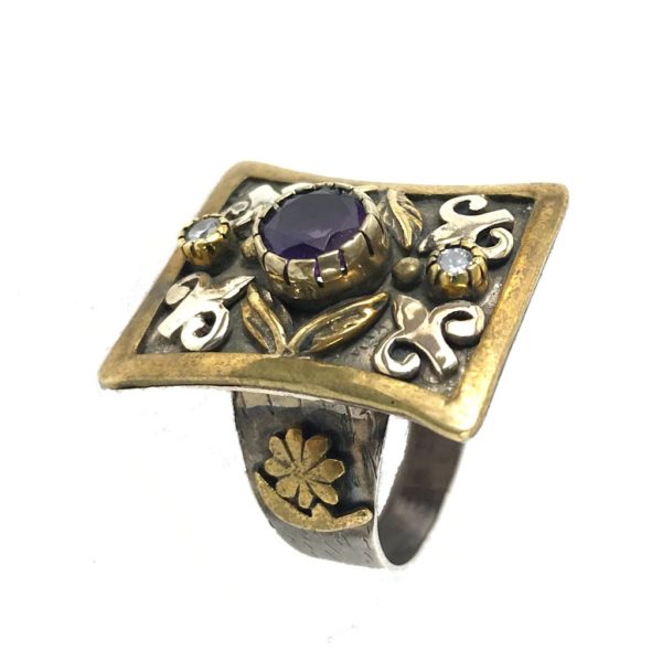 amethyst sterling silver ring