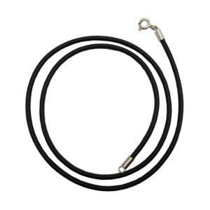 high quality imported thin black silicone rubber cord for pendant from silver jewellery for men & women