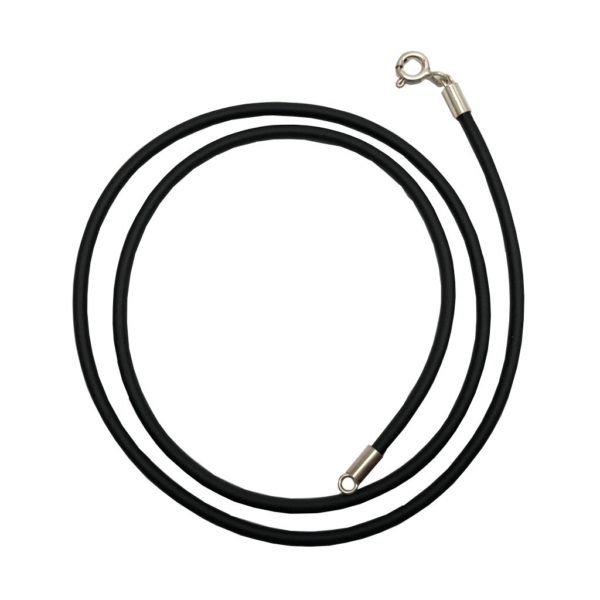 high quality imported thin black silicone rubber cord for pendant from silver jewellery for men & women