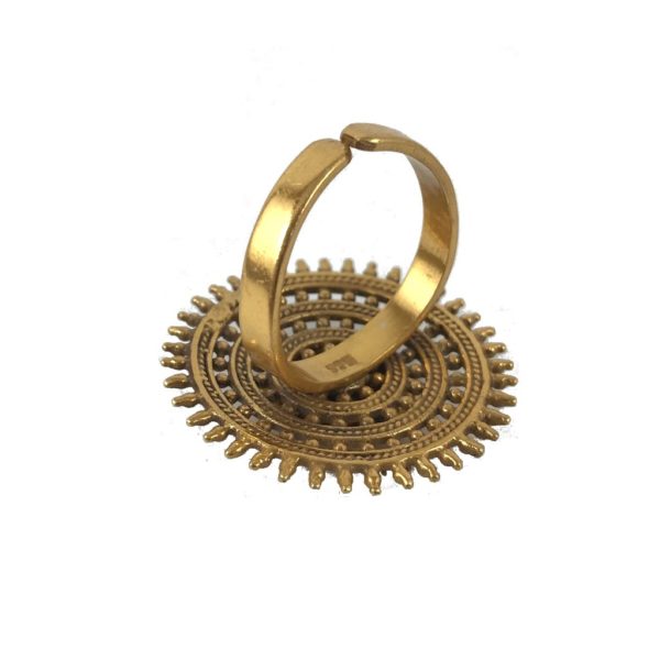 Jadau Style Gold Plated Ring - Image 3