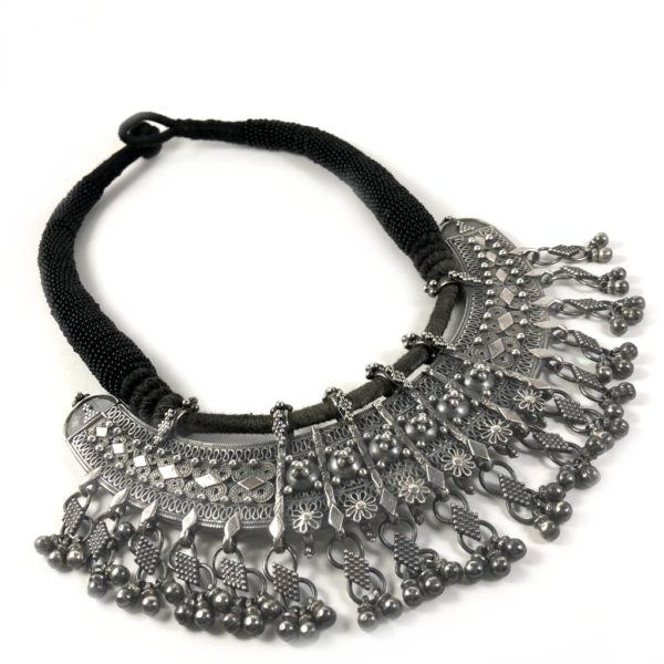 rava-work tribal sterling silver necklace
