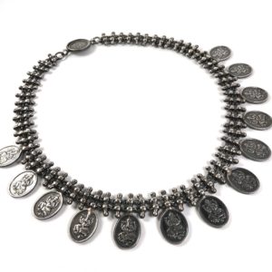 ganesh-lakshmi coin silver necklace from religious sterling silver jewellery