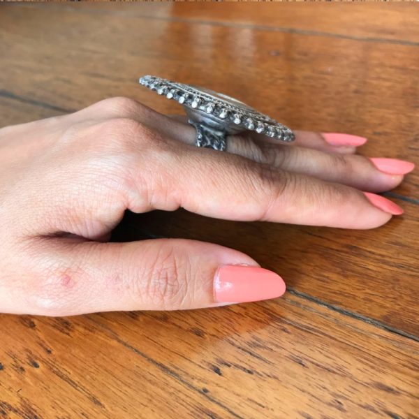 Vintage Tribal "aarcee" Style Ring - Glass Set - Image 3