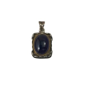 amethyst gemstone set sterling silver pendant for men & women from designer silver jewellery