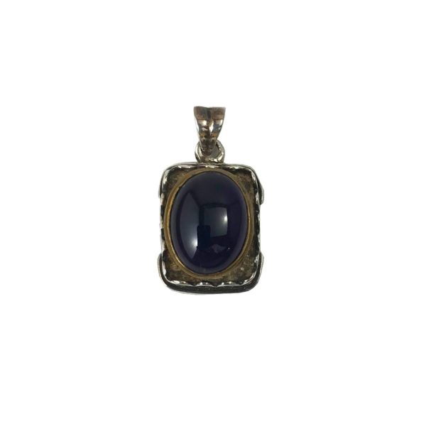amethyst gemstone set sterling silver pendant for men & women from designer silver jewellery