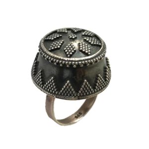 rava work tribal indian sterling silver ring