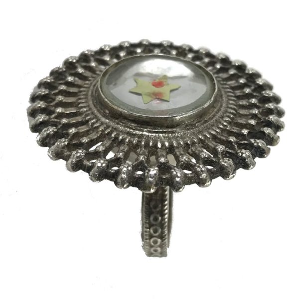 vintage silver sunflower ring arcee