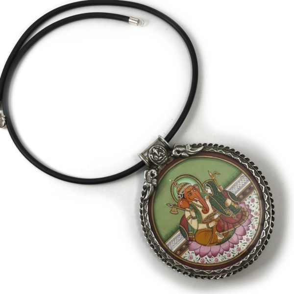 Lord Ganesha Painting Large Pendant - Image 2