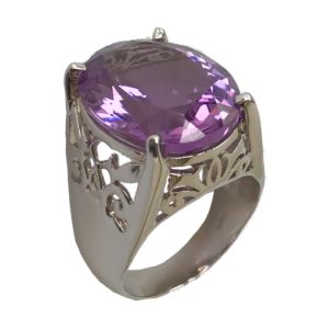 amethyst sterling silver ring