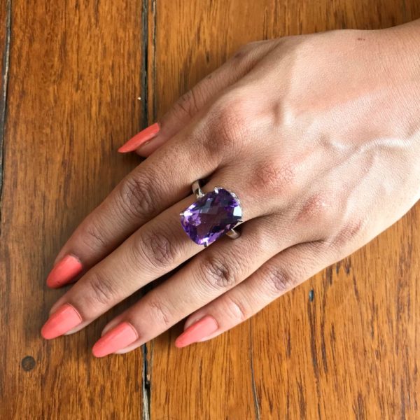 Amethyst Jaali Cut Ring - Image 2