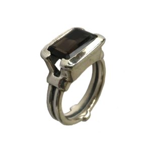 sterling silver smokey topaz ring