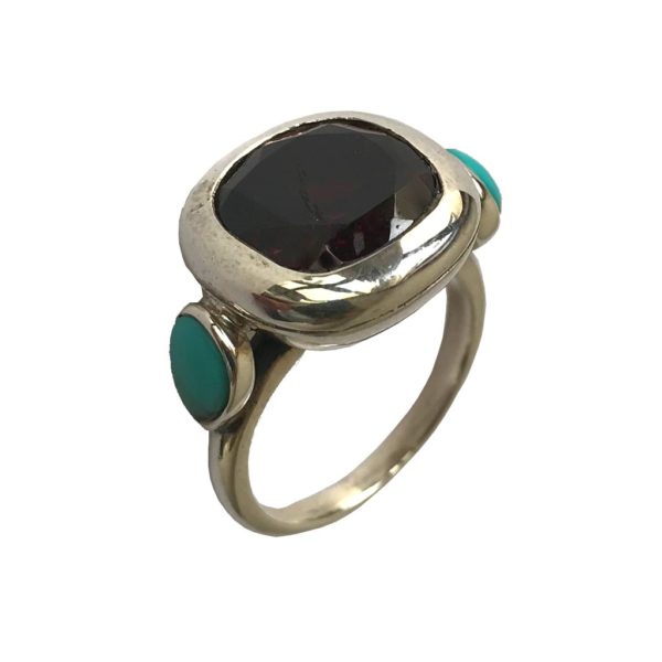 Garnet / Turquoise Simply Elegant Ring - Image 1