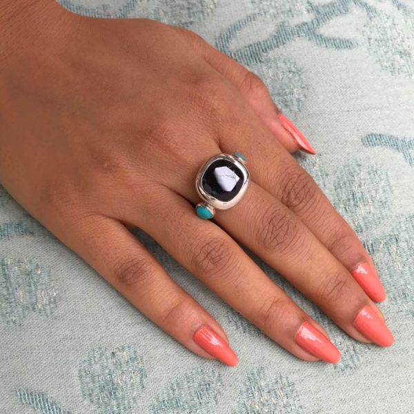 Garnet / Turquoise Simply Elegant Ring - Image 2