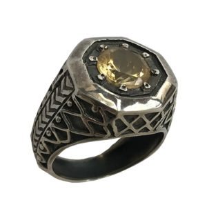 citrine sterling silver ring