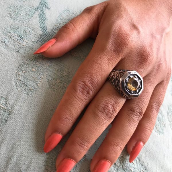 Geometric Citrine Ring - Image 2