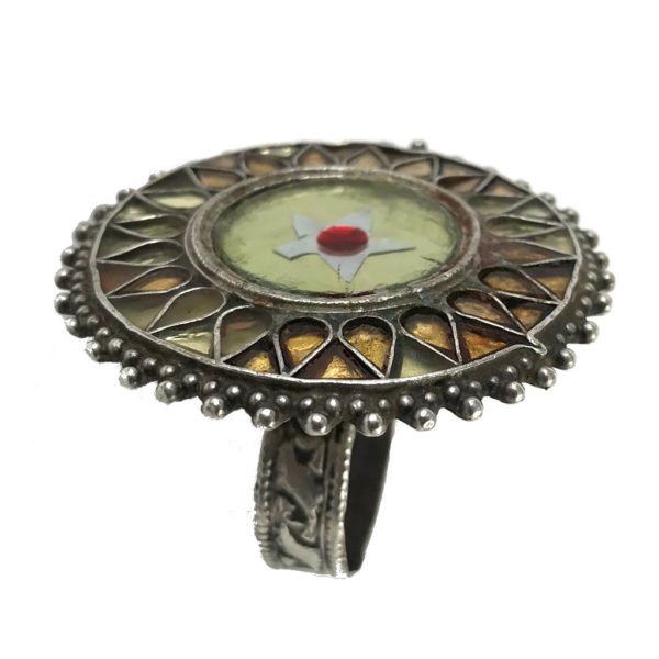 vintage silver sunflower ring