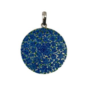 painted sterling silver pendant for men & women