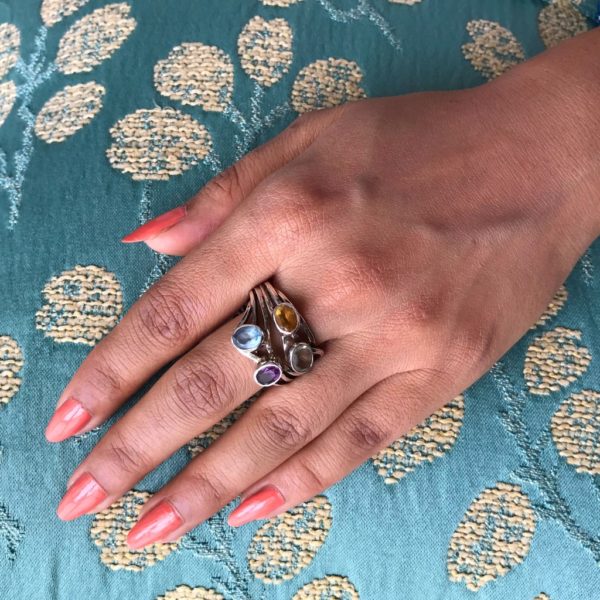 Twisted Multi-Stone Ring - Image 2