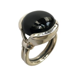 black onyx sterling silver ring