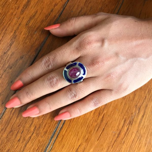 Ruby Enamel ring - Image 2