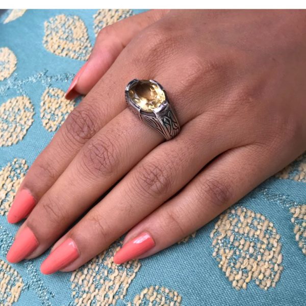 Etched Citrine Ring - Image 3