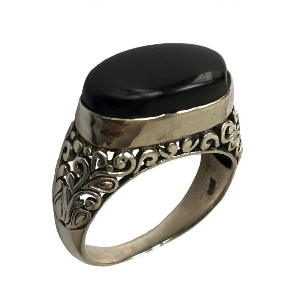 black onyx sterling silver ring