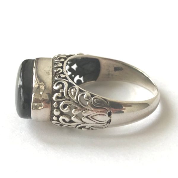 Foliate Lattice Black Onyx Ring - Image 4