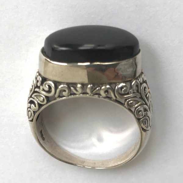 Foliate Lattice Black Onyx Ring - Image 3