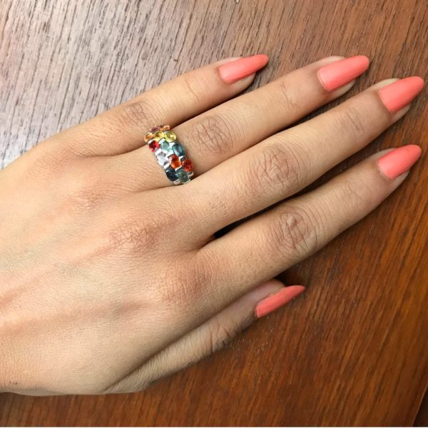 Multi Coloured Sapphire Ring - Image 2