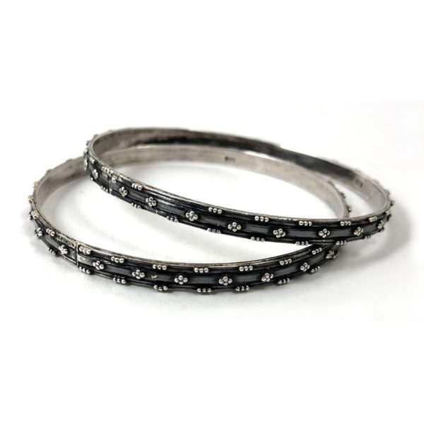 Ethnic Churi Bangles - Rava work Oxidized - Image 2