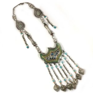 central-asian vintage tribal silver necklace
