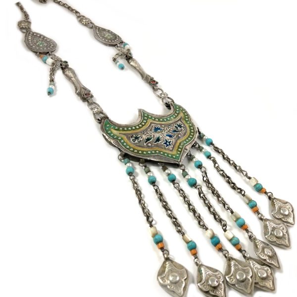 central-asian tribal vintage silver necklace from vintage silver jewellery collection