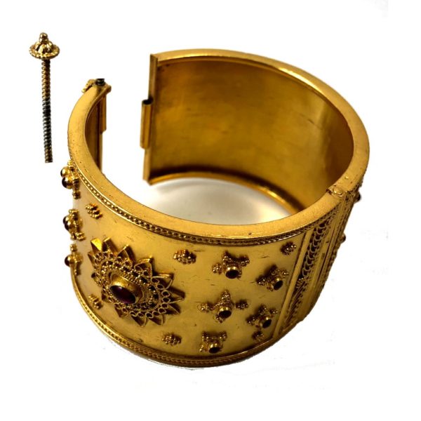 Gold Plated Broad Cuff Bracelet - Image 2