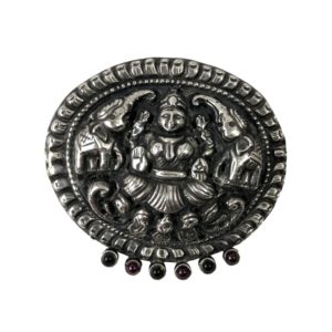 south-indian gaj lakshmi oxidized sterling silver pendant from religious silver jewellery jewelry