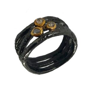 diamonds gemstone set designer sterling silver ring from designer silver jewellery for men & women